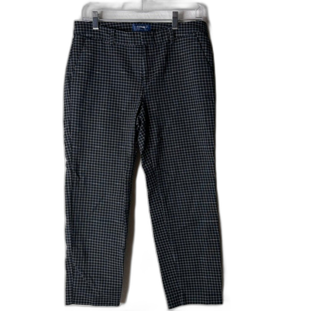 Old Navy Harper black windowpane mid-rise ankle pants size 6